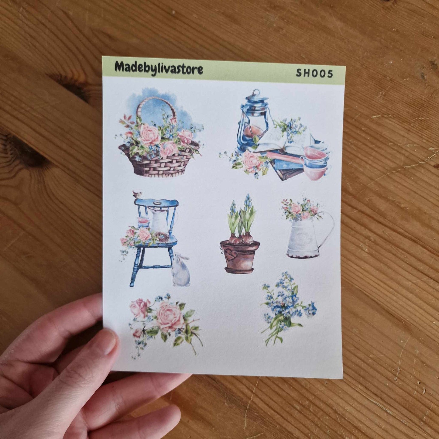 Floral Summer Cottage Sticker Sheet