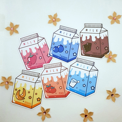 Milk Carton Die Cut Sticker Pack