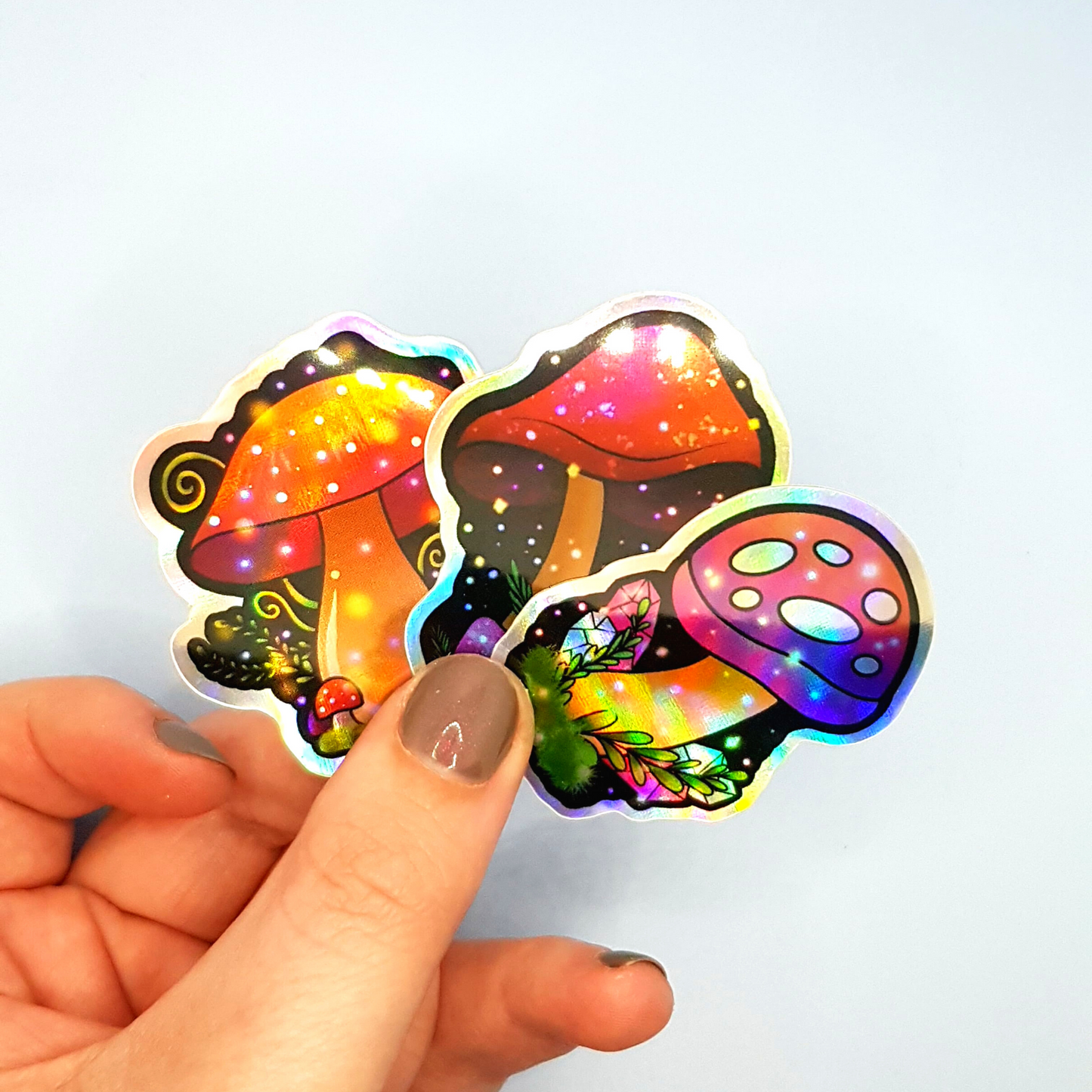 Mushroom Holographic Die Cut Sticker Pack