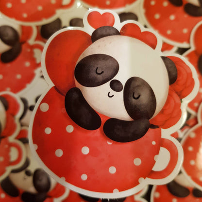 Valentine Panda Sticker, Planner sticker, Bujo, Love, Panda Sticker, Love Sticker, Stationary, Die Cut Sticker, Roses, Kawaii, Heart Sticker