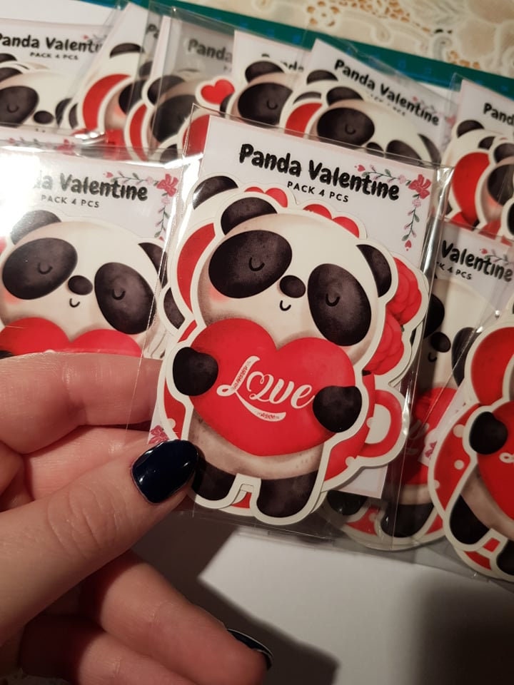 Valentine Panda Sticker, Planner sticker, Bujo, Love, Panda Sticker, Love Sticker, Stationary, Die Cut Sticker, Roses, Kawaii, Heart Sticker