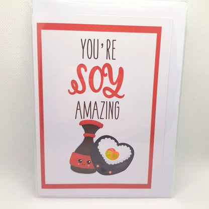 Food Pun - Folded Greeting Card with blank inside & envelope included