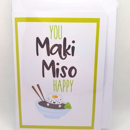 Food Pun - Folded Greeting Card with blank inside & envelope included.