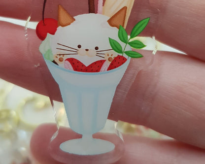 Ice cream cat acrylic Keychain