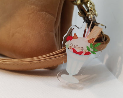 Ice cream cat acrylic Keychain